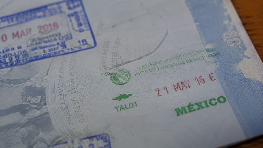 Mexican National Immigration Institute stamp in a passport